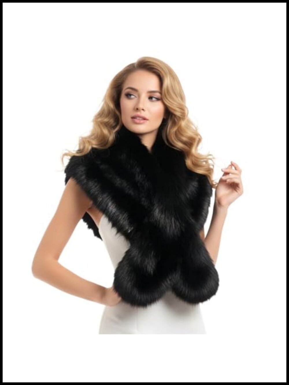 Faux Fur Collar Scarf Wrap Neck Warmer Shawl Shrug